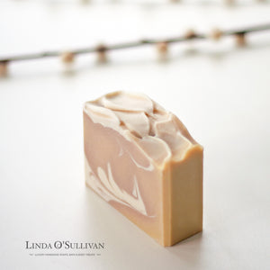 Leather & Oudh handmade soap by British soapmaker Linda O'Sullivan